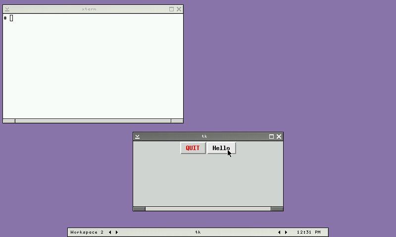Tkinter example running on APF27 with blackbox window manager